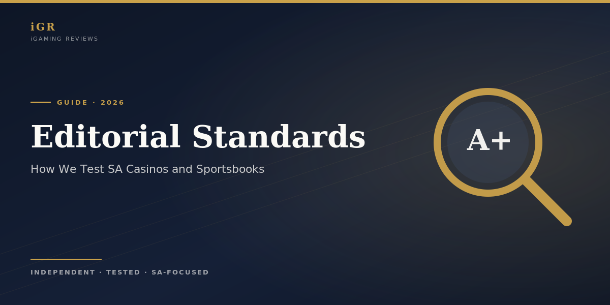 Editorial Standards 2026: how iGaming Reviews tests SA casinos