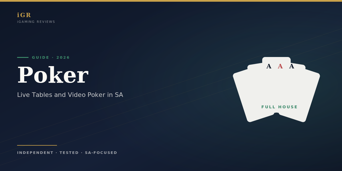 Online Poker 2026: live tables and video poker for SA players