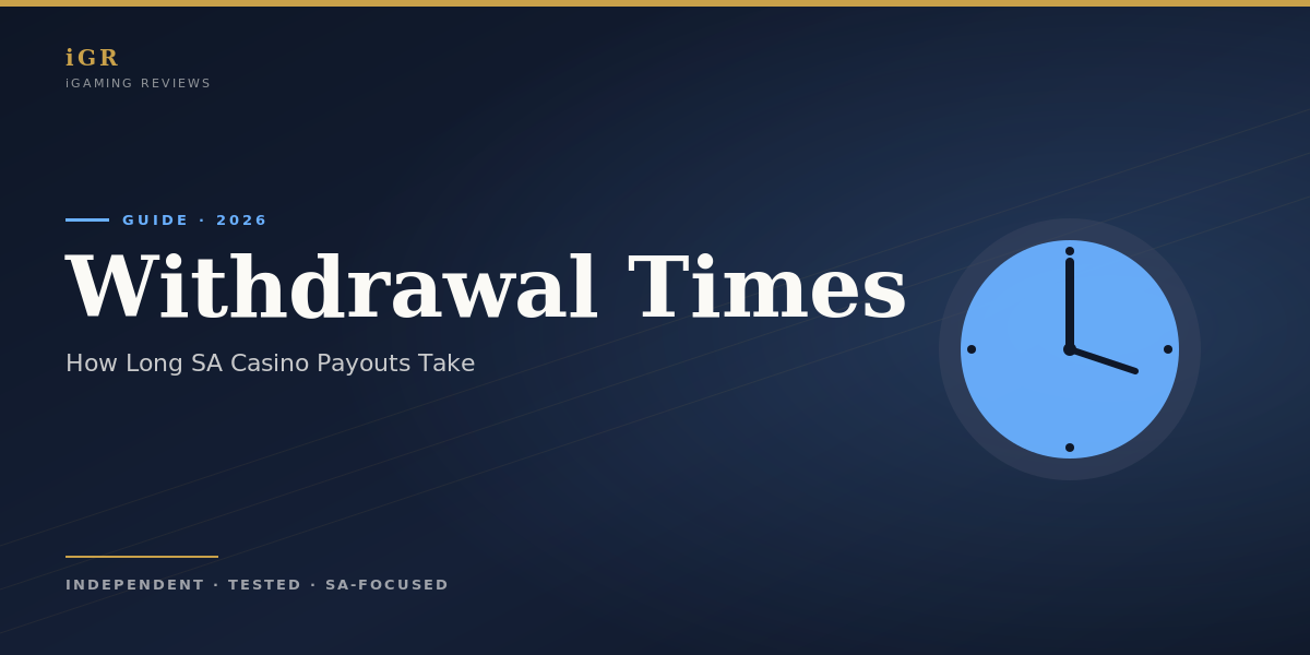 How Withdrawal Times Work 2026: SA online casino payouts