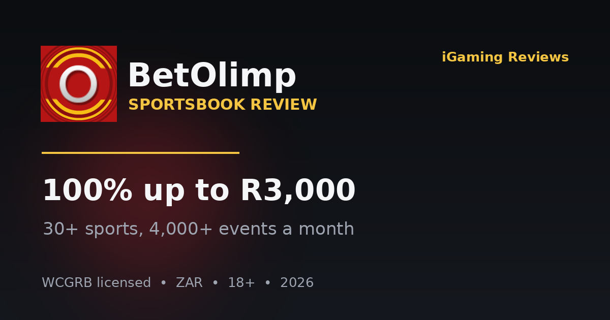 Betolimp Sportsbook Review 2026: 30+ Sports, 100% up to R3,000